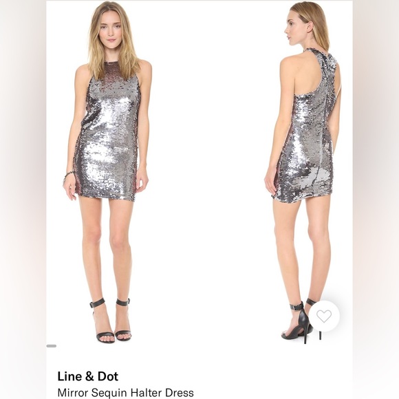 Line & Dot | Dresses | Sequin Mini Silver Dress Size Small Gorgeous |  Poshmark